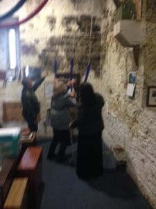 ringing the bells at Christchurch cathedral over Dublin, Ireland