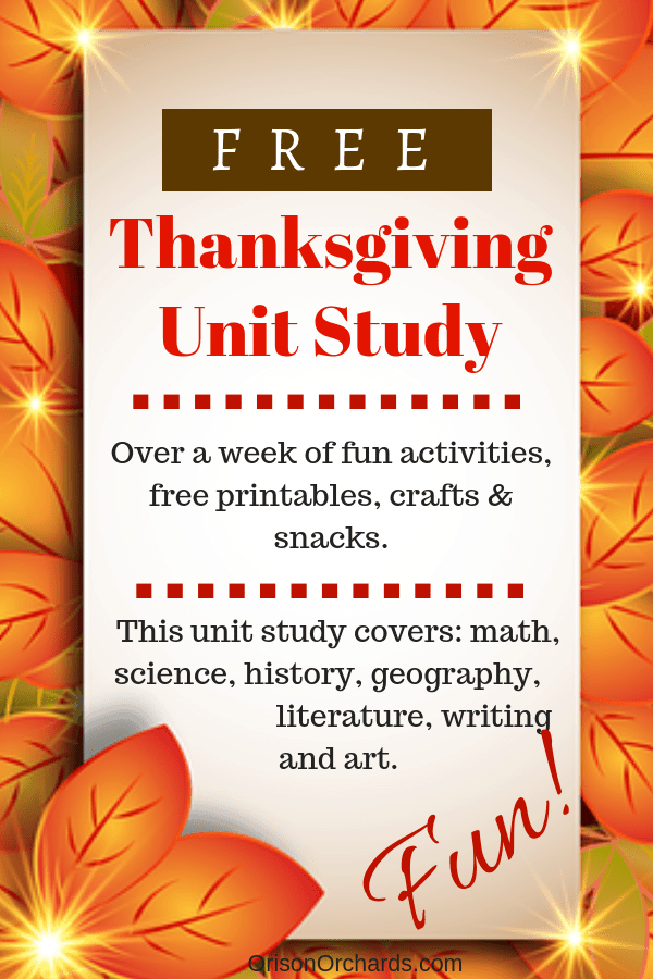 Thanksgiving Unit Study