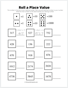 Place Value Games Printable Charts Free Orison Orchards