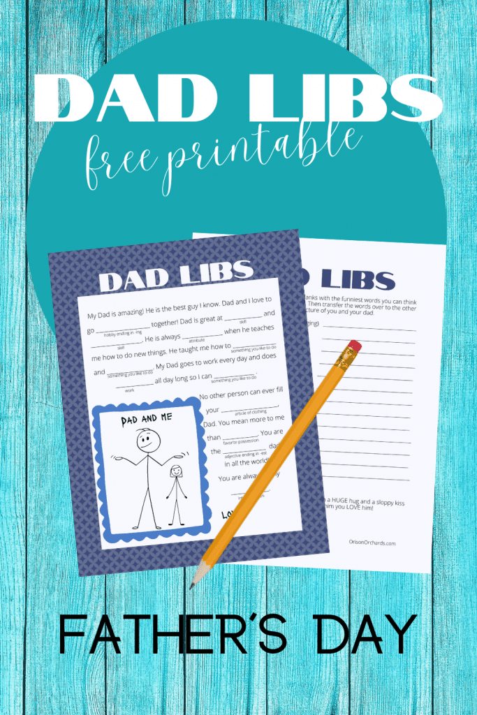 Father's Day Free Printables Dad Libs mad libs