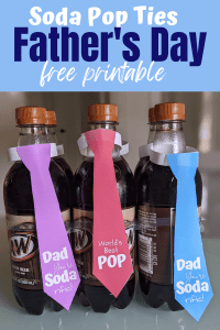 free Father's Day printables soda pop ties