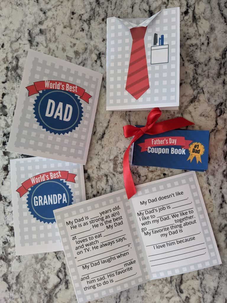 Father's Day card and coupon book FREE printable